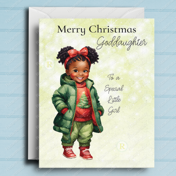 Black Girl A/2 Christmas Card